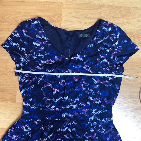 LILY ROSE geometric Aztec blue Dress Sz Small - Picture 12 of 12